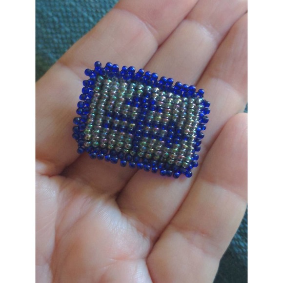 Vintage Beaded Southwestern Brooch Pin - Picture 9 of 9